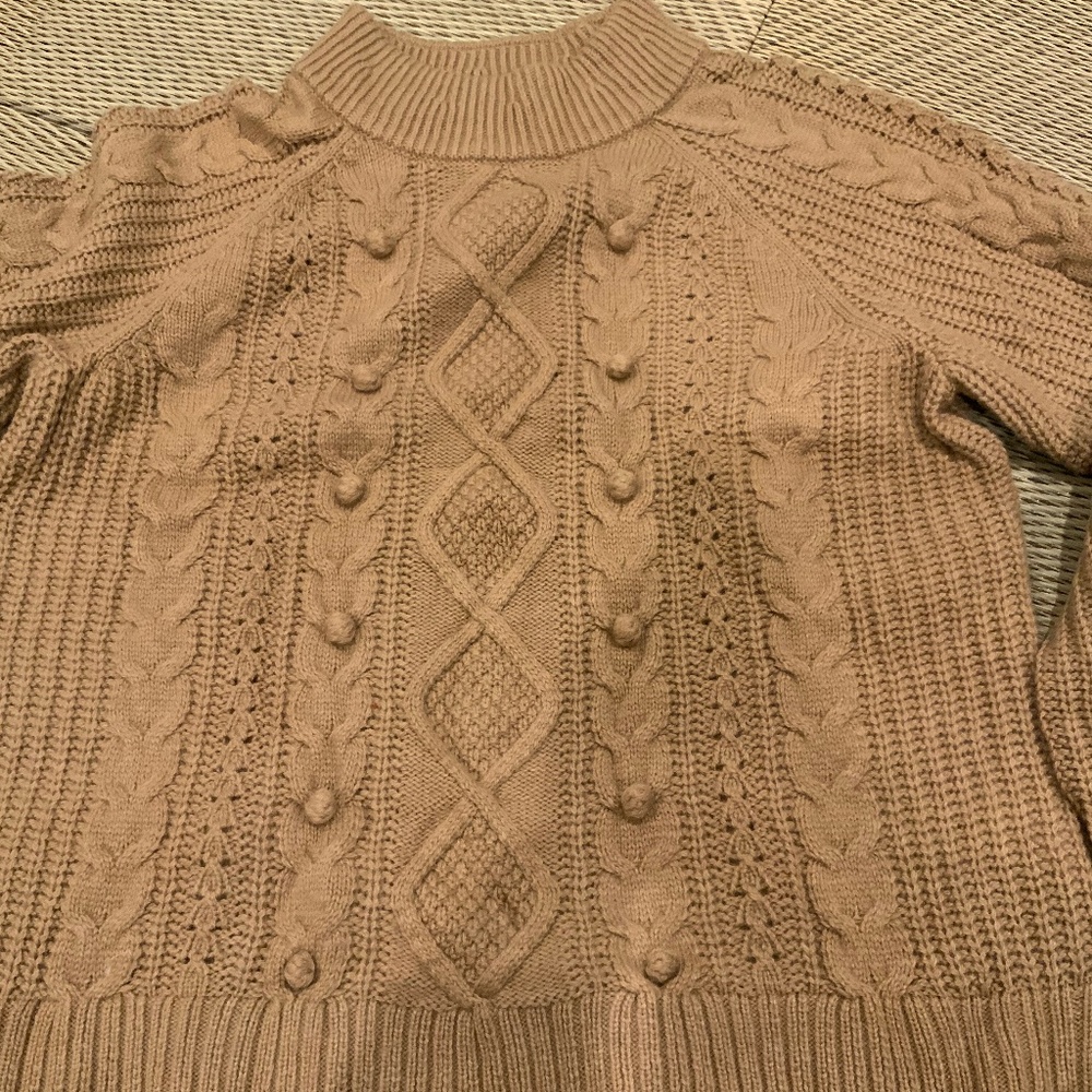 J crew tan cable sweater size xl nwt
